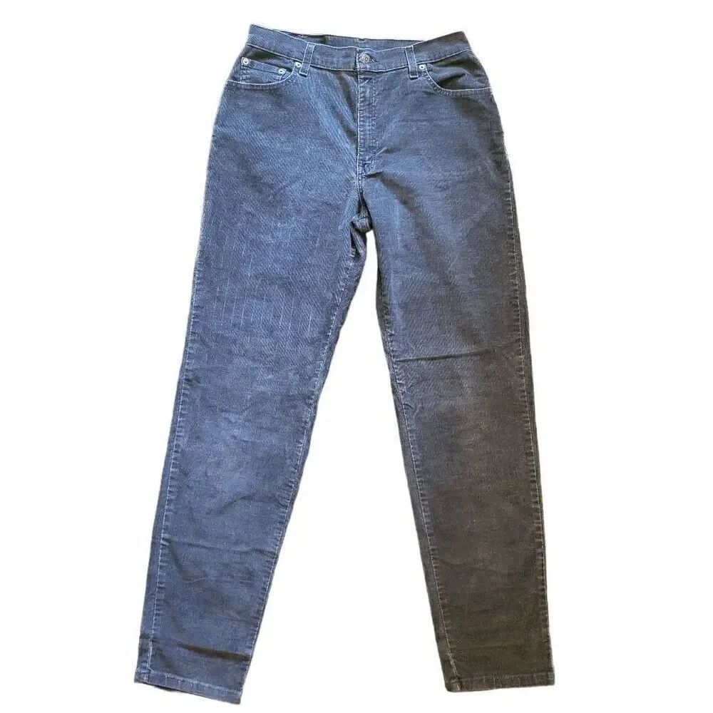 Levi's Jeans Women's 12 Long Grey Vintage 550 Corduroy Relaxed Tapered High Rise